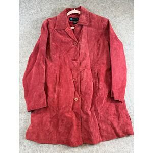Vintage 90s Relativity Genuine Leather Suede Jacket Womens Large Red Relaxed Fit